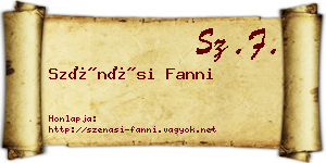 Szénási Fanni névjegykártya