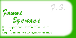 fanni szenasi business card